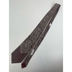CANTINI Firenze Maroon And Tan Paisley Hand Made in‎ ITALY 100% Silk Tie